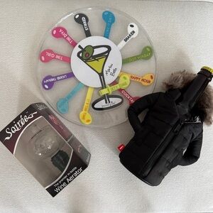 Bar Gift Set with Wine Aerator, martini tags and Bottle Jacket